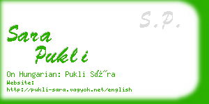 sara pukli business card